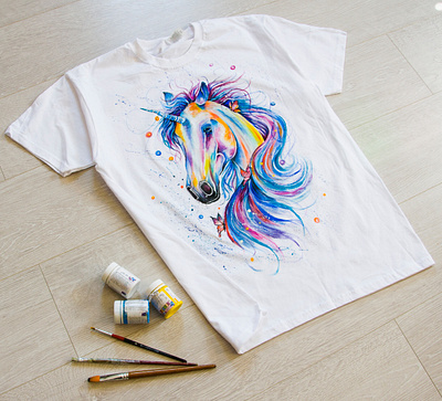 hand-painted t-shirt, clothing customization apparel art design fashion hand painted handmade illustration painting style wear