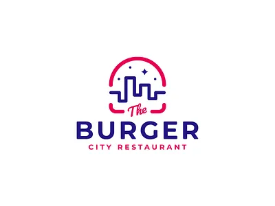 The Burger burger city logo minimalistic logo star streetfood town