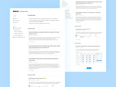 Release notes design landing page larisa release notes ui ux web design