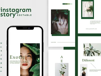 SUKET - Instagram Story Template advertising clean design elegant fashion fresh girl green instagram instagram stories instagram story layout social media stylish template uidesign