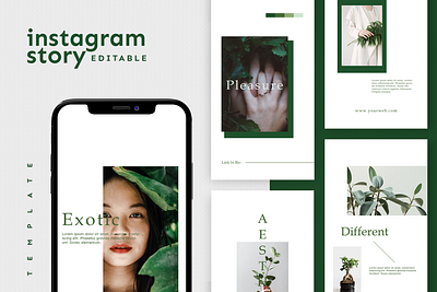 SUKET - Instagram Story Template advertising clean design elegant fashion fresh girl green instagram instagram stories instagram story layout social media stylish template uidesign
