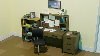 Low Poly Study Table Bookshelf b3d b3dmodelinglowpoly blender 3d blender lwo poly blender modeling blender3dillustrations low poly study room lowpolyconceptart lowpolyinterior lowpolystudyroom lowpolystudytable readingroomlowpoly studyroom creation blender