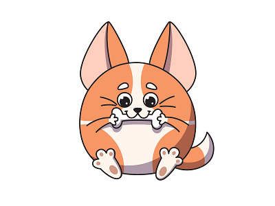 Cute corgi with bone adobe illustrator adobeillustrator adorable animal character corgi cute dog illustrator puppy vector welsh