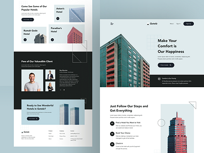 Qotelz - Booking Hotel Landing Page booking booking system design homepage hotels landingpage real estate ui ux webdesign website
