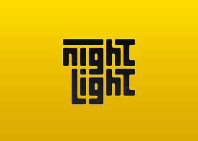 Night Light Logo branding design flat icon illustration lettering logo minimal type typography