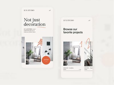 LUX Studio - Mobile architect architecture design eshop fashion homepage landing page minimal mobile mobile app promo ui uiux ux website