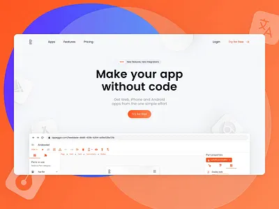 Appeggio - Landing Page clean code desktop develop development interactions interface iphone landing page media mobile mobile design mobile designer orange prototype purple ui uiux video white