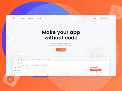 Appeggio - Landing Page clean code desktop develop development interactions interface iphone landing page media mobile mobile design mobile designer orange prototype purple ui uiux video white