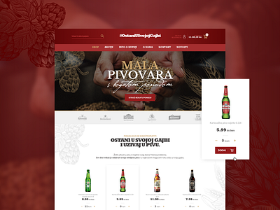 Beer Webshop beer red web web design webshop white