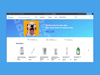 Online Pharmacy for pets - Homepage Design animation art direction care design e commerce health horse medicine minimal pet pet care pharmaceutical pharmacy ui ux veterinary web website