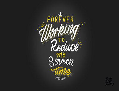 Forever Working To Reduce My Screen Time. applepencil art artspotlight communityovercompetition creative design digitalart goodtype goodvibesonly gridbuilder handlettering inspiration ipadlettering ipadpro likeforlike love motivation myteam picoftheday procreate