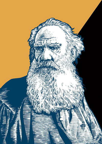 Lev Nikolayevich Tolstoy history illustration political portrait poster procreate russian history