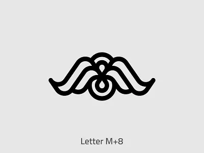 Letter M + 8 brand branding calligraphy design identity logo logotype mockup packaging typography vector