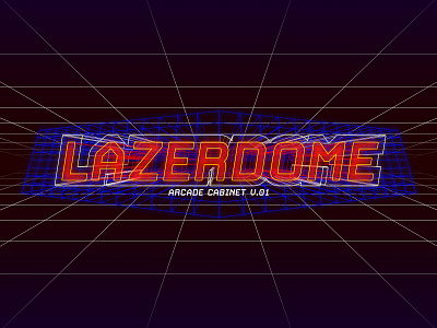 Arcade cabinet lightbox - LAZERDOME 80s style arcade design graphic lazerdome logo vector