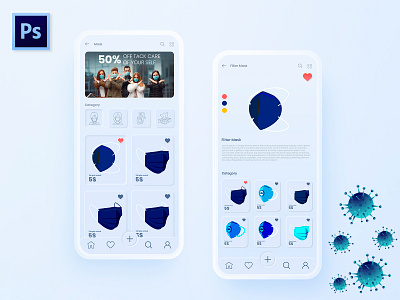 Healthcare eCommerce app - Medical Product 2020 trend app design corona render ecommerce ecommerce app ecommerce shop healthcare mask medical app medical care photoshop products protection sanitizer shopping ui ux ui design
