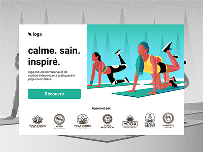 Ioga homepage branding design dribbble flat home home page homepage identity illustration landing landing page landingpage landscape nature sport ui vector yoga