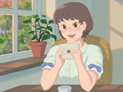 cafe anime art artwork character illustration manga