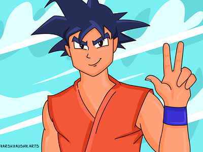 Goku : the name says it all cartoon cute dragon dribbble fighter goku illustrations procreate street