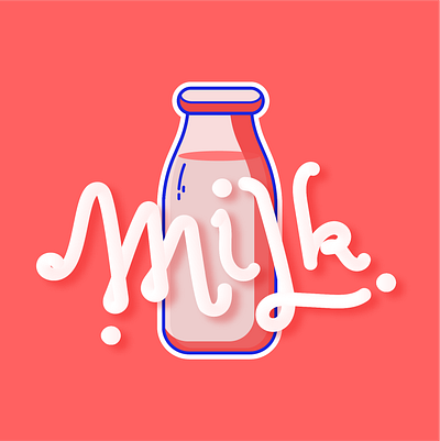 Milk colors illustration milk typogaphy ui