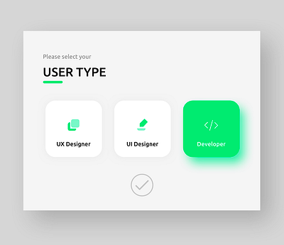 Select User Type daily ui dailyui design