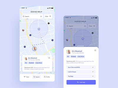 Corona / COVID 19 - Assistance app concept app app design concept corona map navigation swipe ui ui design ux