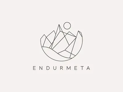 Endurmeta Logo branding geometric iceland icon identity illustration logo mountains ocean recycling revalue sun vector