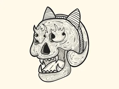 Skull and Bandana 2d character adobe illustrator art cartoon character design design doodle art drawing illustration outline skull art vector