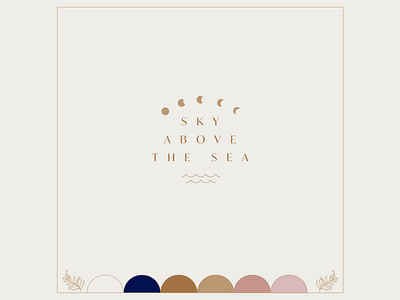 Sky Above the Sea logo branding color pallete colour palette design florals illustration logo moon ocean retro sea sky