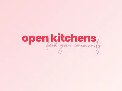 Open Kitchens UK Brand brand branding charity coral coronavirus covid 19 covid19 hand drawn kitchen logo not for profit pink red restaurant sans serif sanserif script