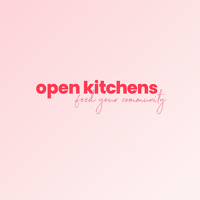 Open Kitchens UK Brand brand branding charity coral coronavirus covid 19 covid19 hand drawn kitchen logo not for profit pink red restaurant sans serif sanserif script