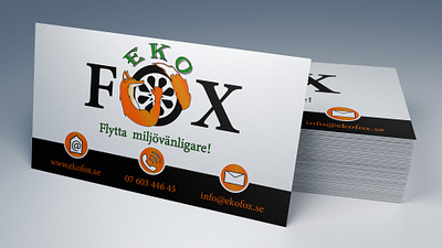 Eko Fox - Business Card businesscard eco eko fox fox logo green logo logo design orange transport transportation