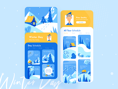 Winter Day Mobile UI Exploration app design creative dribbbble dribbble best shot illustration illustration art ios app ios app design minimal mobile app mobile app design mobile ui mobile ui exploration typography ui ux design ui design uiux uiux designer winter winterday