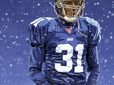 Jason Sehorn Illustration design football giants illustration illustrator national football league new york new york giants nfl ny sports usc