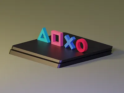 PlayStation Buttons 3d blender blender3d blender3dart clean design minimal playstation playstation 4
