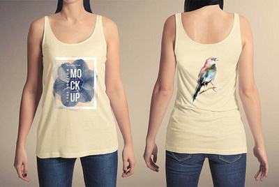Free Female Tank Top Mockup PSD design free mockup freebie freebies mockup mockup design mockup psd mockups photoshop psd