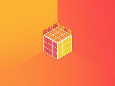 Minimal Rubik's Cube 3d adobe adobe illustrator cube design gradient illustration illustration art minimalistic orange red rubik rubiks rubiks cube vector yellow