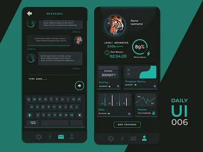Daily UI #006 daily ui dailyui messages ui design user profile