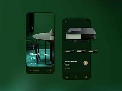 Furniture Shop Mobile App app colorful concept design ecommerce furniture ios minimal mobile table ui ux