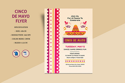 Cinco De Mayo Invitation Template celebration cinco de mayo cinco de mayo party fiesta flyer design flyer template invitation template mexican party flyer mexico independence ms word party flyer photoshop template