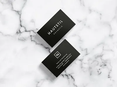 Hautstil Business Cards beauty black branding business cards cd ci cosmetic logo marble minimalism visitenkarten