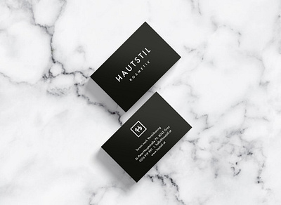 Hautstil Business Cards beauty black branding business cards cd ci cosmetic logo marble minimalism visitenkarten