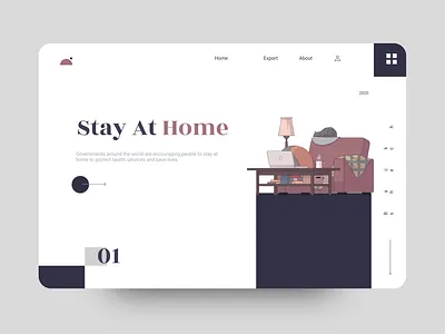 Stay at Home clean corona design home illustration logo stay stay at home typography uiux ux web