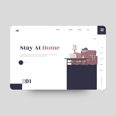 Stay at Home clean corona design home illustration logo stay stay at home typography uiux ux web