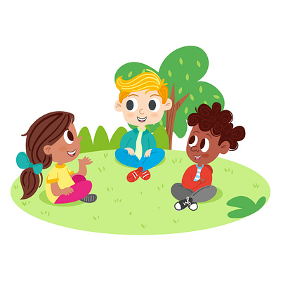 Illustration for children's book app flat illustration vector web