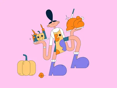 Bucksgiving 2d abstract art direction design doodle drawing flat flatdesign illustration minimal motion design shapes thanksgiving vector