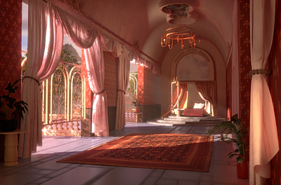 3D Queen's Room autodesk maya autodeskmaya maya nuke substance painter substancepainter