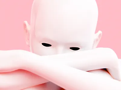 Isolated 3d 3d art 3d artist alone black eyes blender blender 3d blender3dart corona coronavirus covid covid 19 covid 19 covid19 dark isolate isolated pink stayhome white