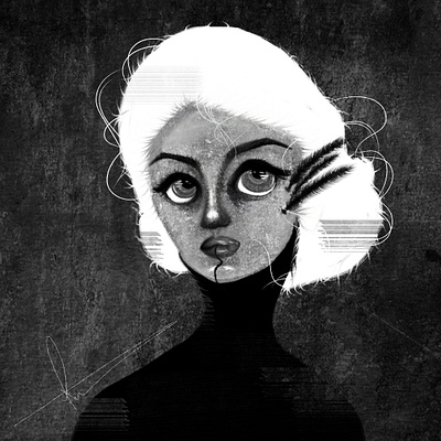 Quill lady adobe illustrator adobe photoshop art black and white design digital digital art digital painting illustration