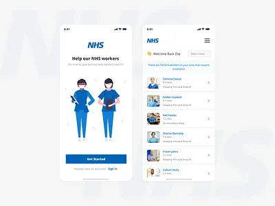 NHS App Concept app branding concept coronavirus covid 19 dailyui design mobile mobile app nhs sketch ui ux