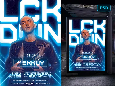 DJ Flyer Template Night Echo dj dj flyer edm electro flyer psd flyer template flyer template psd nightclub party party flyer photoshop psd techno